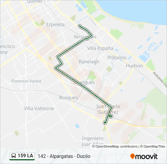 159 LA Colectivo Line Map