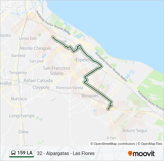 159 LA Colectivo Line Map