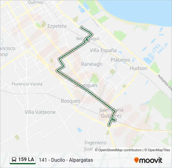 159 LA Colectivo Line Map