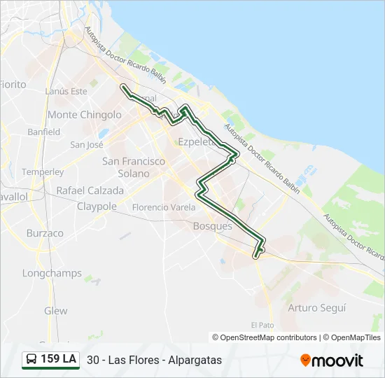 159 LA Colectivo Line Map