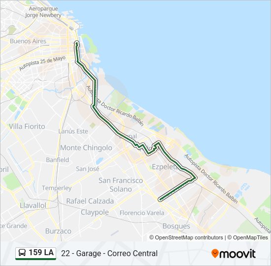 Mapa de 159 LA de Colectivo