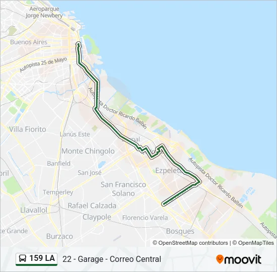 159 LA Colectivo Line Map