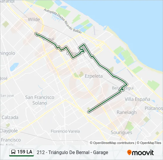 159 LA Colectivo Line Map