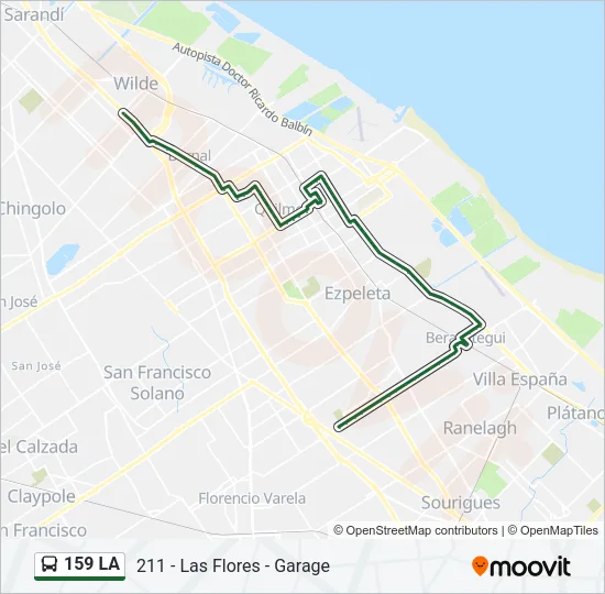 159 LA Colectivo Line Map