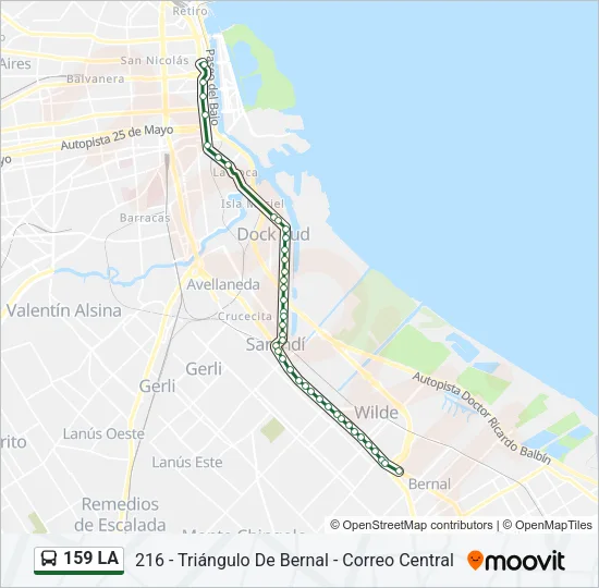 159 LA Colectivo Line Map