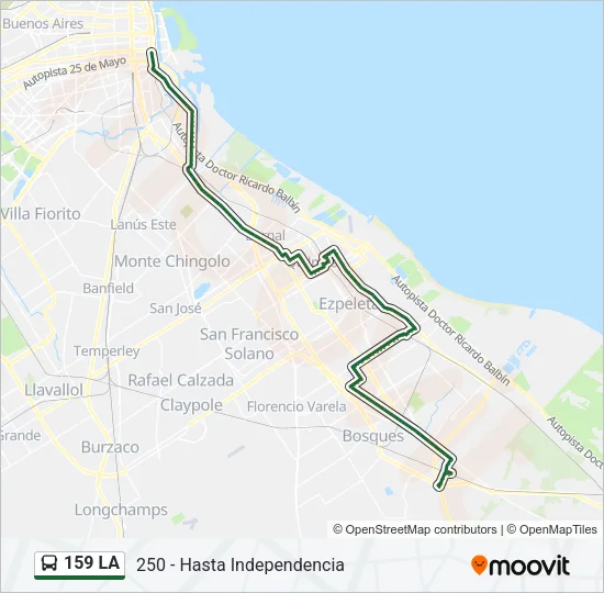 159 LA Colectivo Line Map