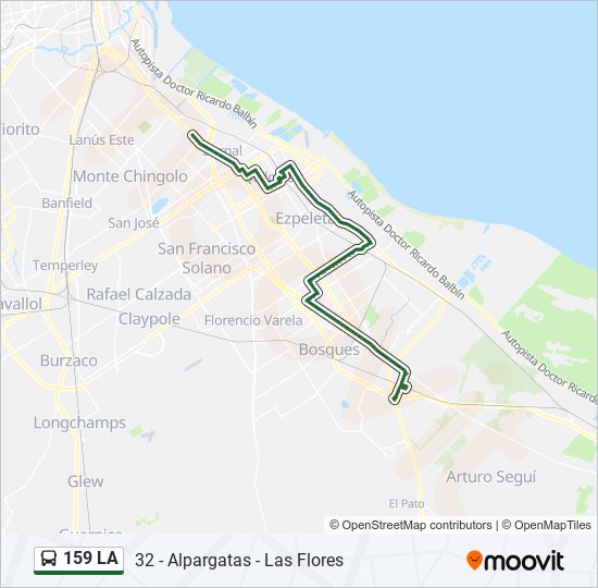 Ruta 159 la: horarios, paradas y mapas - 32 - Alpargatas - Las Flores  (Actualizado)