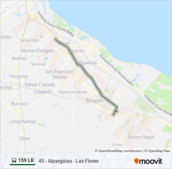 Mapa de 159 LR de Colectivo