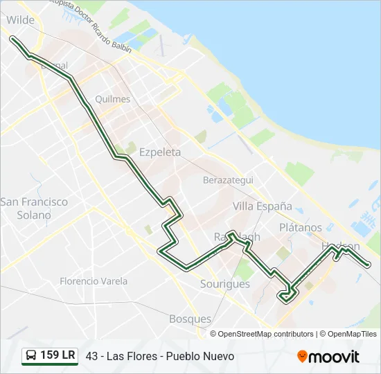 Mapa de 159 LR de Colectivo