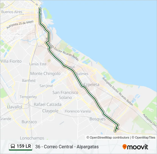 159 LR Colectivo Line Map