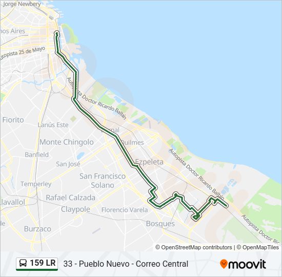 159 LR Colectivo Line Map