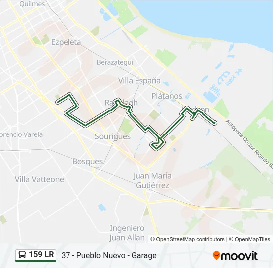 159 LR Colectivo Line Map