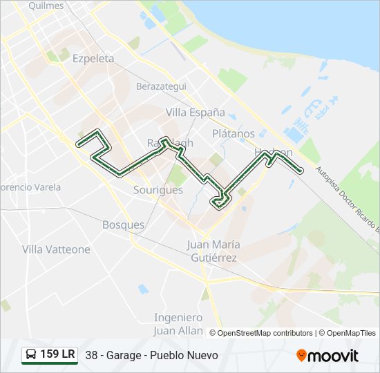 Mapa de 159 LR de Colectivo