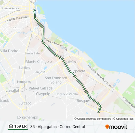 159 LR Colectivo Line Map