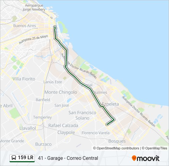 159 LR Colectivo Line Map