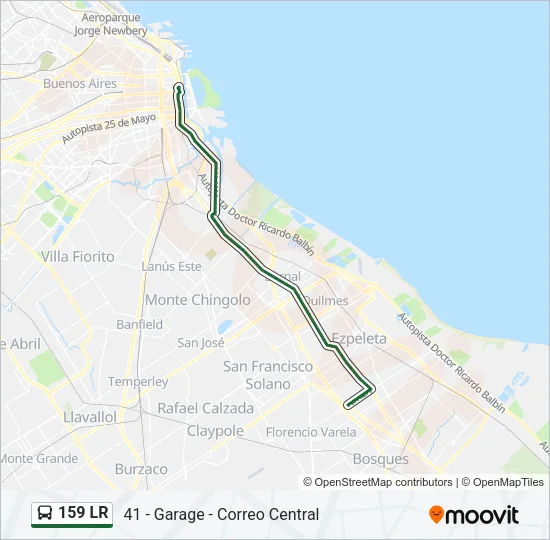 159 LR Colectivo Line Map