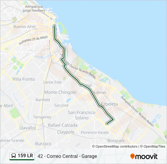 159 LR Colectivo Line Map