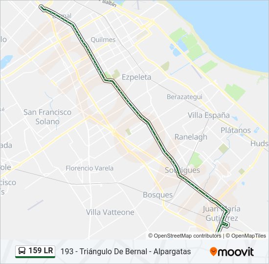 Mapa de 159 LR de Colectivo