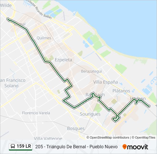 Mapa de 159 LR de Colectivo