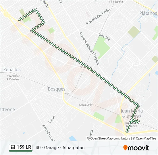 Mapa de 159 LR de Colectivo