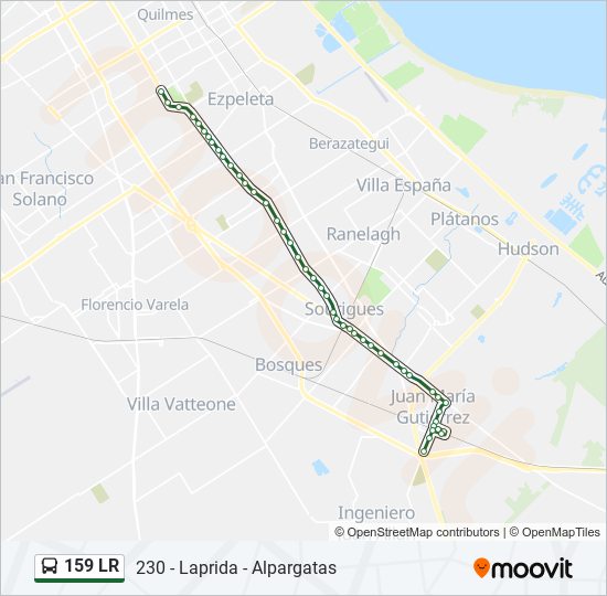 159 LR colectivo Line Map
