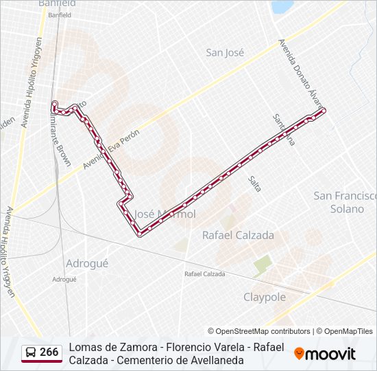 Mapa de 266 de Colectivo