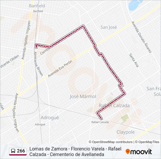 Mapa de 266 de Colectivo