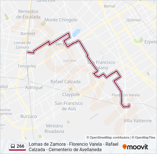 Mapa de 266 de Colectivo