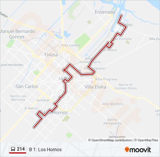 Mapa de 214 de Colectivo