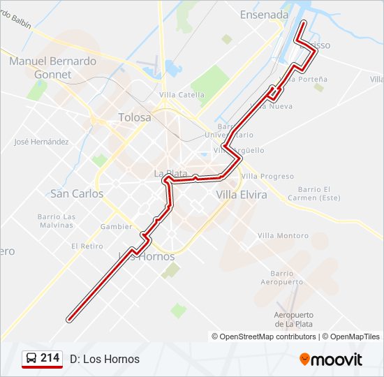 Mapa de 214 de Colectivo