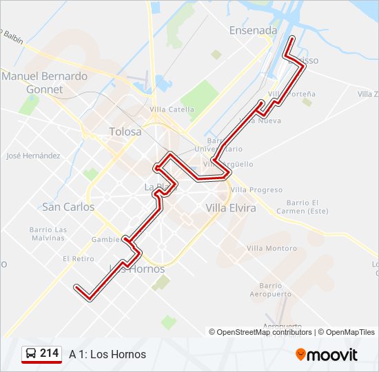 Mapa de 214 de Colectivo