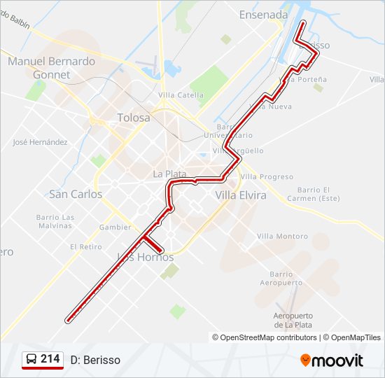 Mapa de 214 de Colectivo
