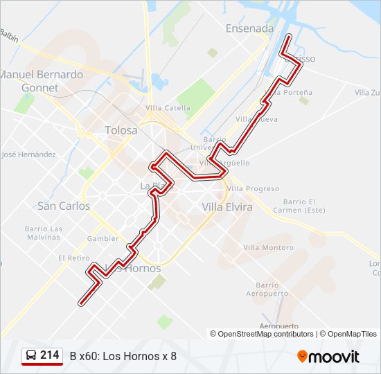 Mapa de 214 de Colectivo