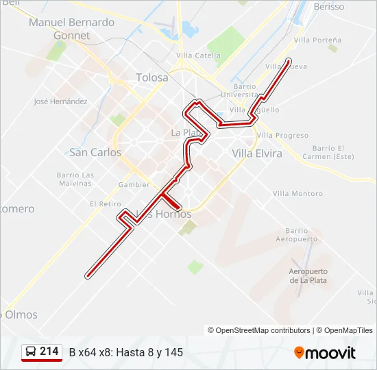Mapa de 214 de Colectivo