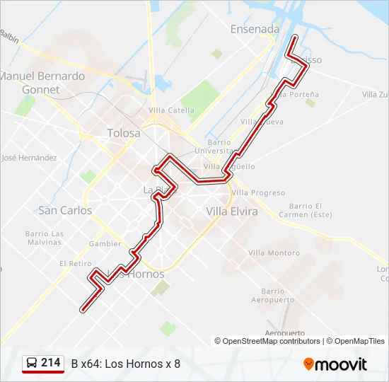 Mapa de 214 de Colectivo