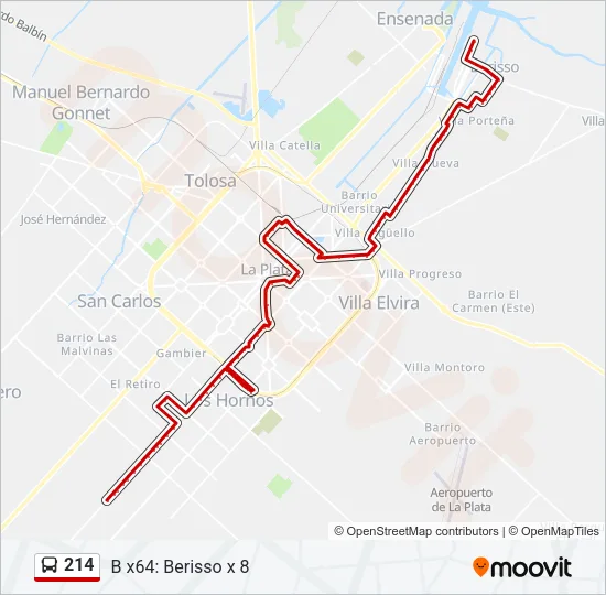 Mapa de 214 de Colectivo