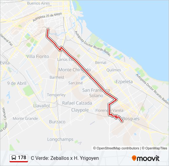 Mapa de 178 de Colectivo