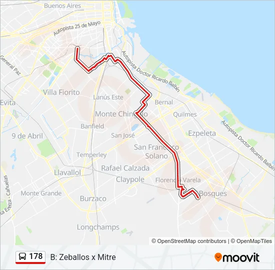178 Colectivo Line Map