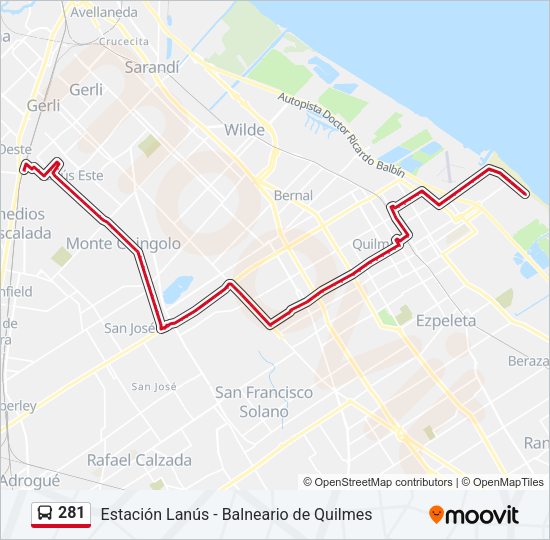 281 Colectivo Line Map