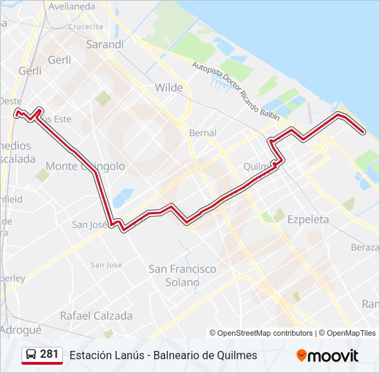 281 Colectivo Line Map