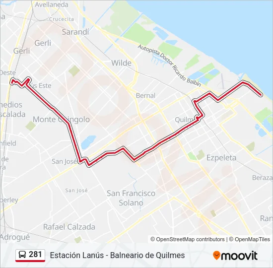 281 Colectivo Line Map