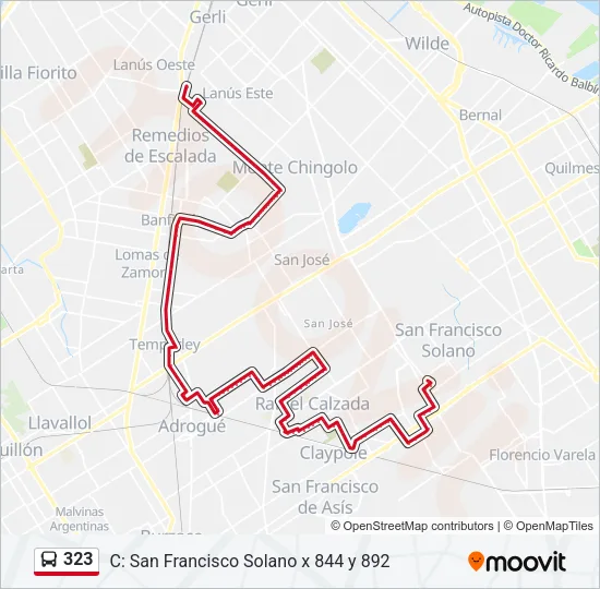 323 Colectivo Line Map