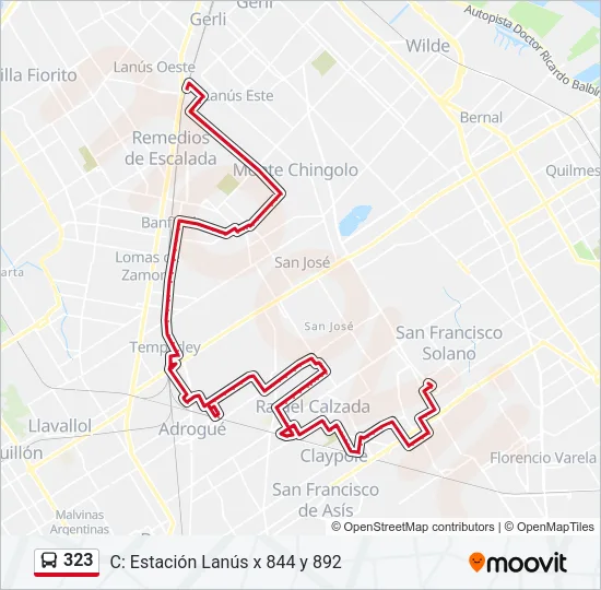 323 Colectivo Line Map