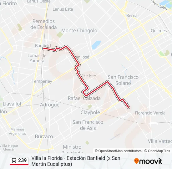 239 Colectivo Line Map