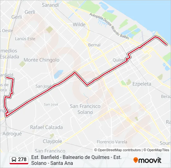 278 Colectivo Line Map