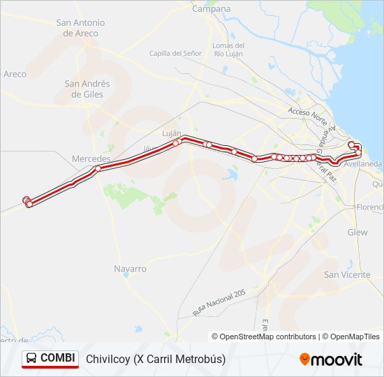 COMBI colectivo Line Map