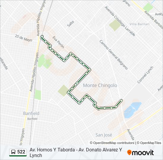 522 Colectivo Line Map