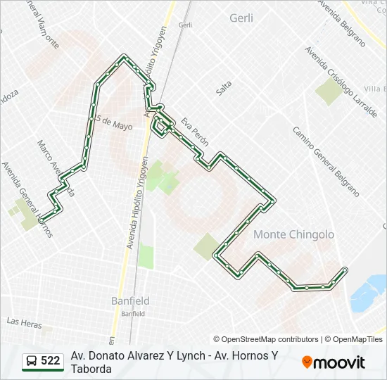 522 Colectivo Line Map