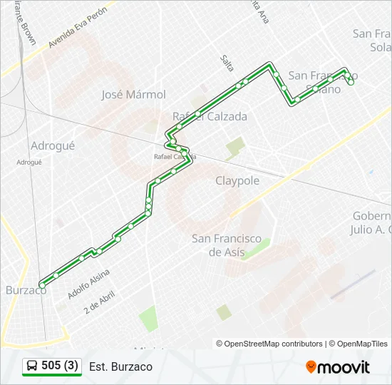 505 (3) Colectivo Line Map