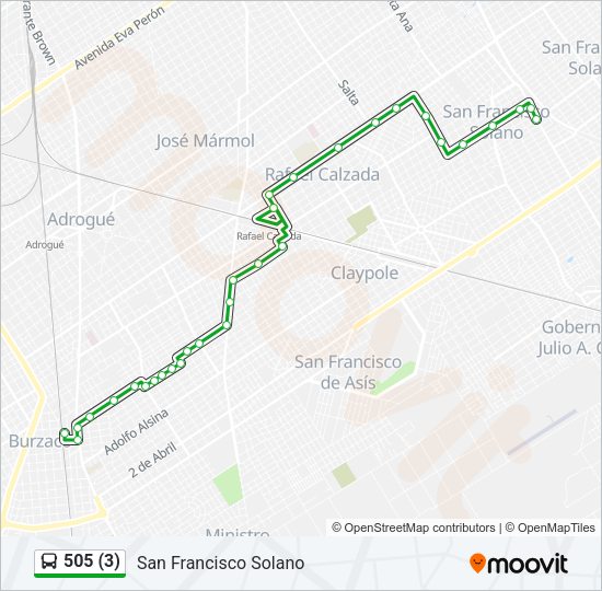 Mapa de 505 (3) de Colectivo